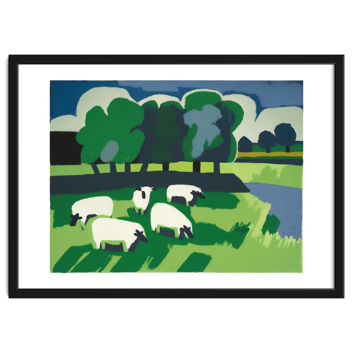 Sheep In A Field Impressionist Landscape