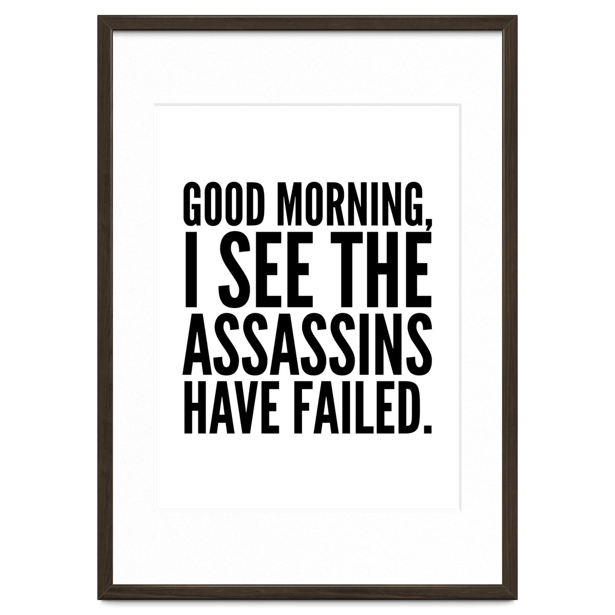 Good Morning I See The Assasins Have Failed