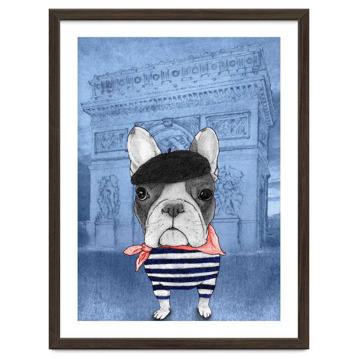 French Bulldog With Arc De Triomphe