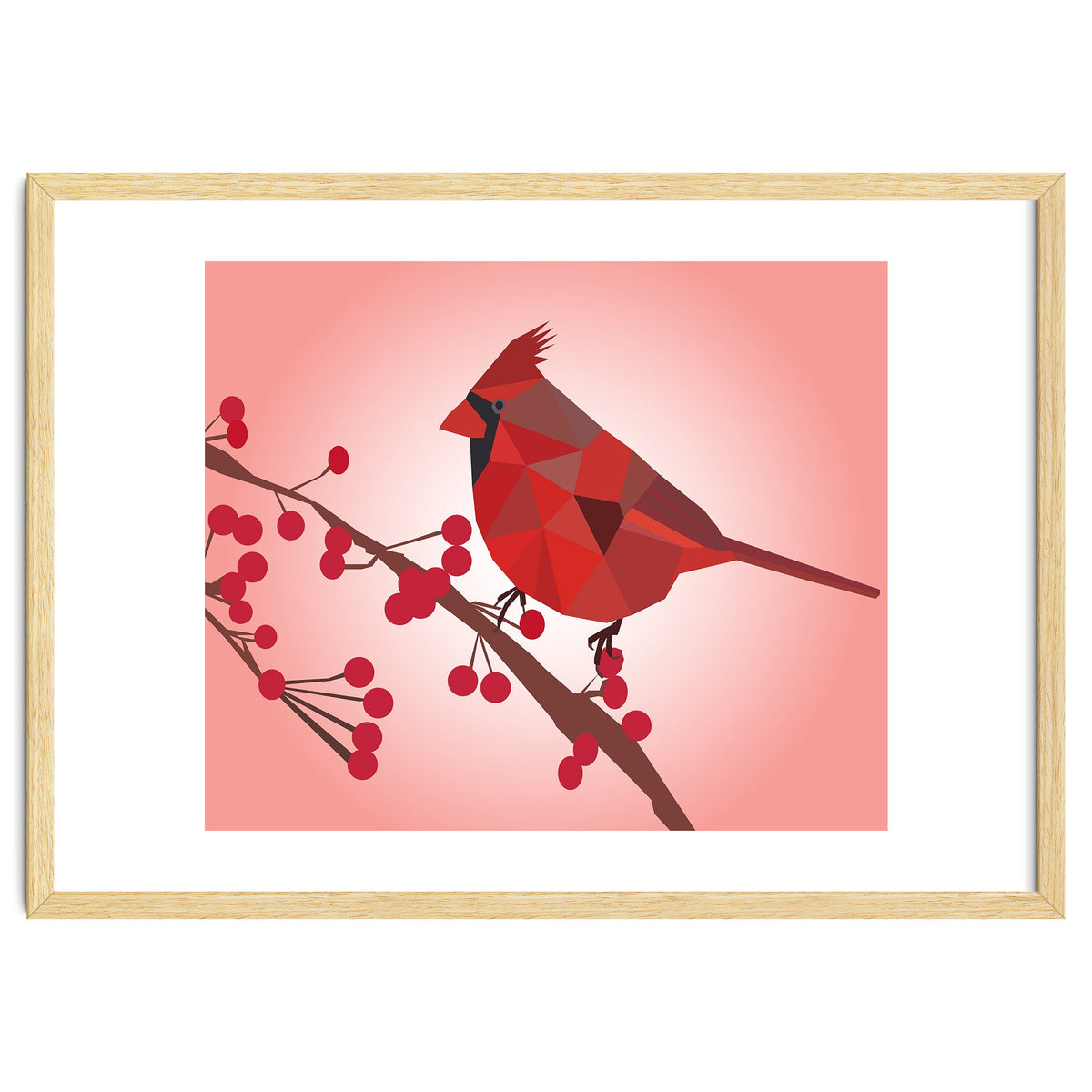 Northern Cardinal Bird Low Poly Art