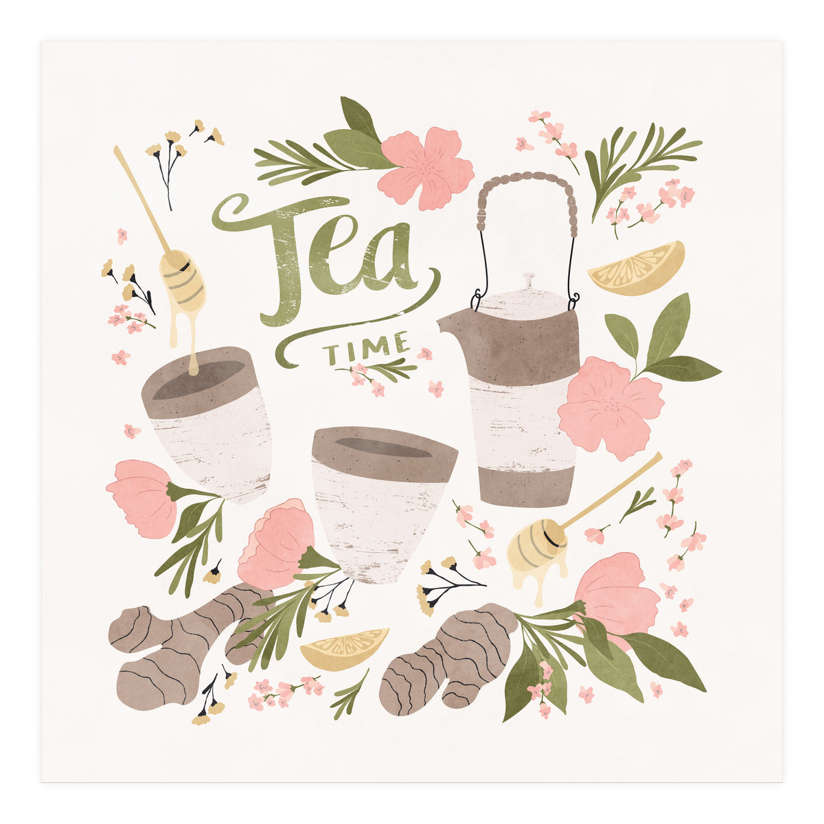 Ginger Lavender Tea Art (Print Only)