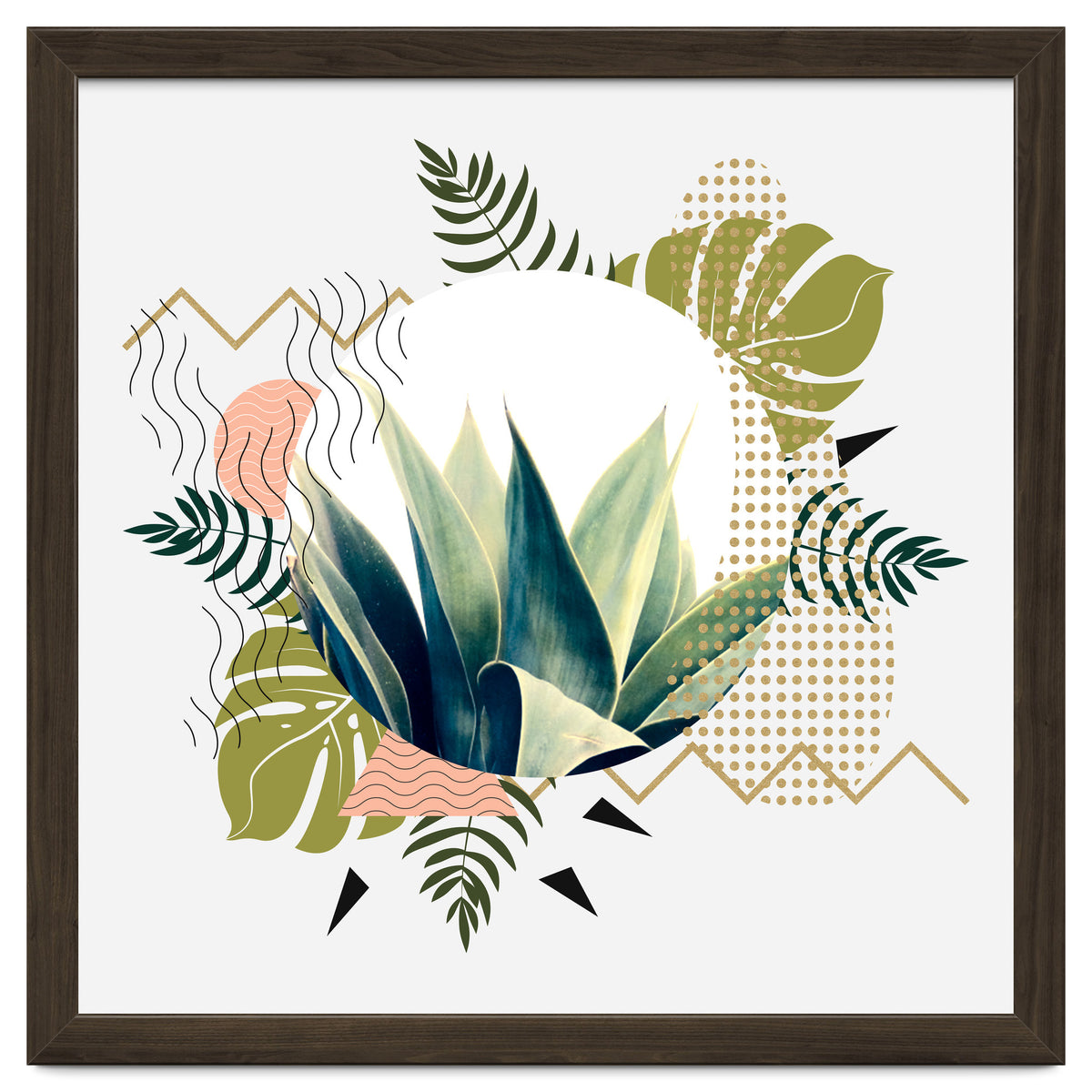 Abstract geometrical and botanical shapes