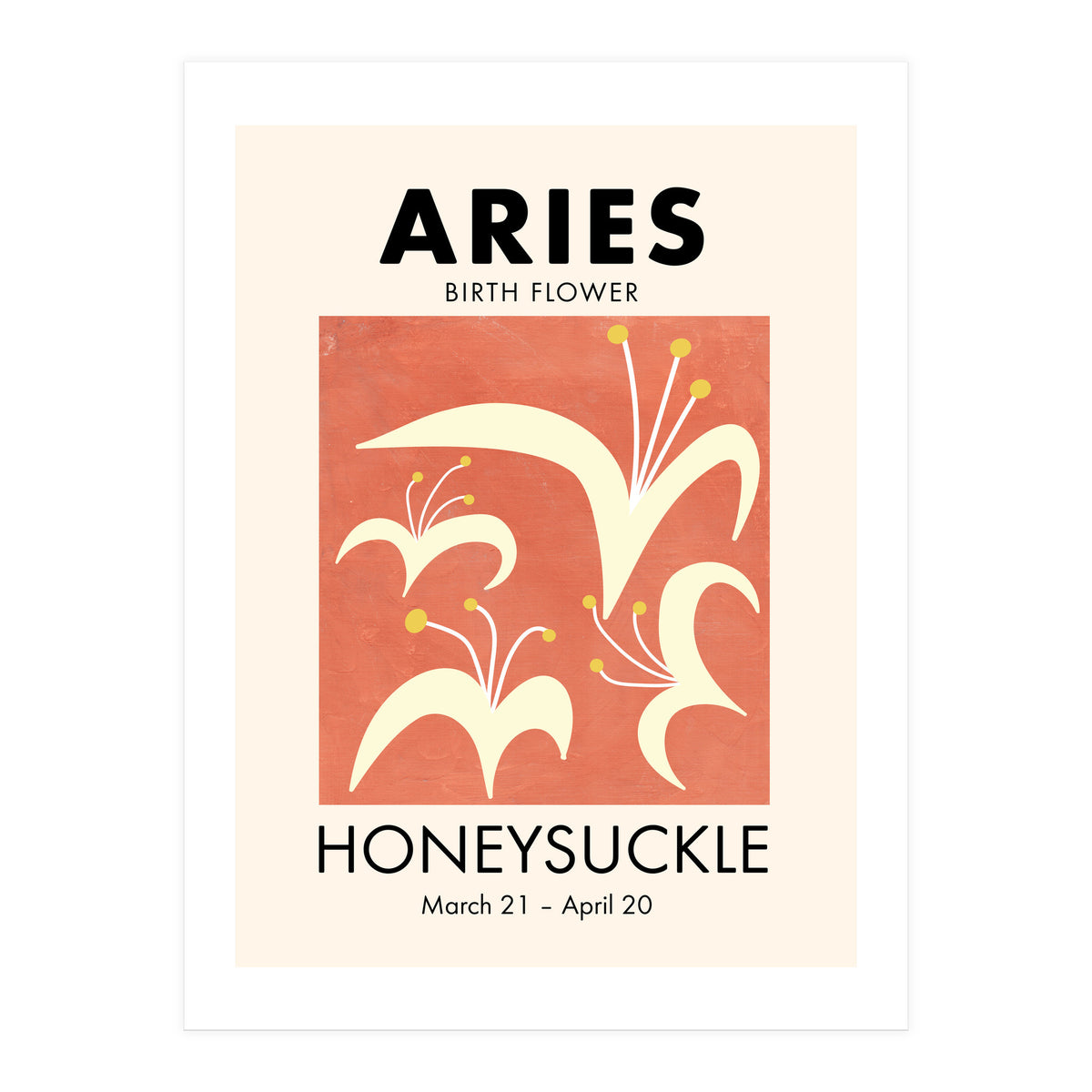 Aries Birth Flower Honeysuckle (Print Only)