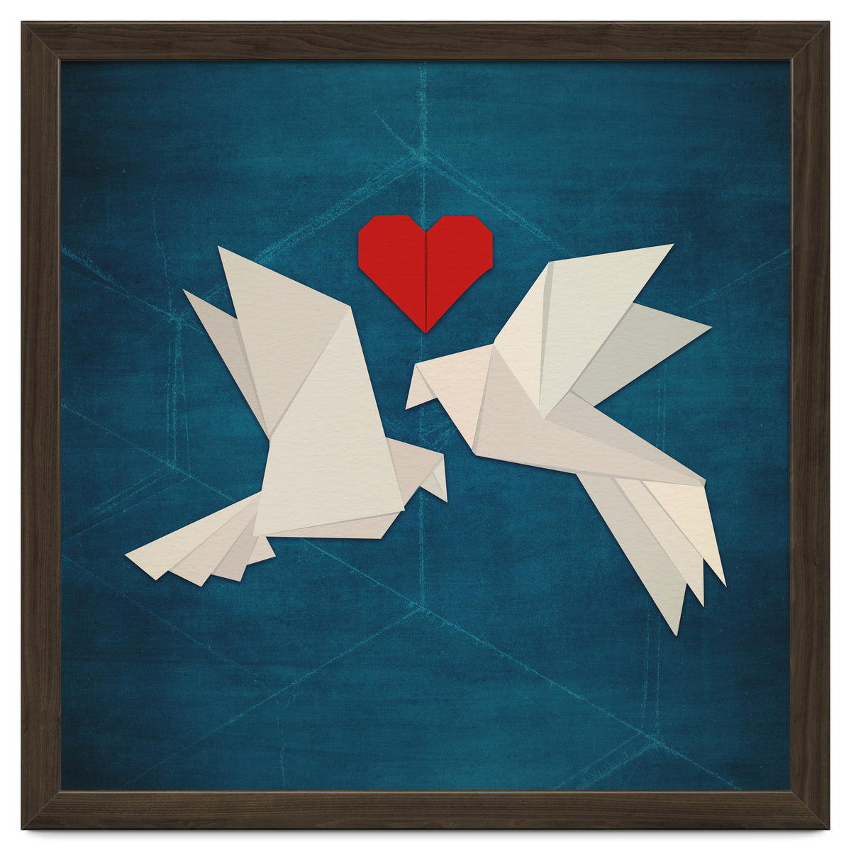 Origami love birds