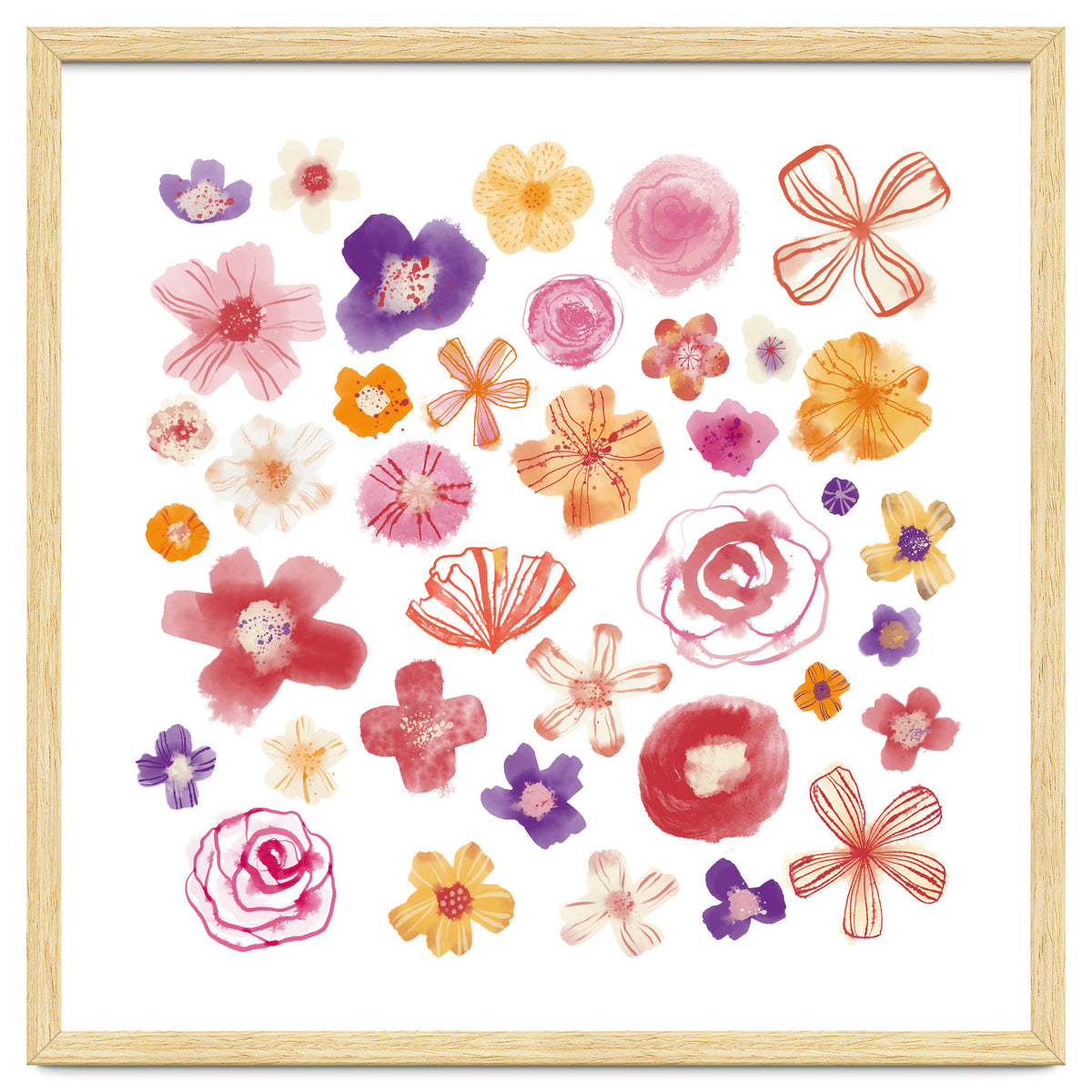 Fresh Watercolor Wildflowers