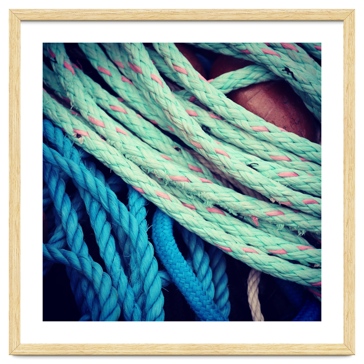 fishing ropes: blue and green