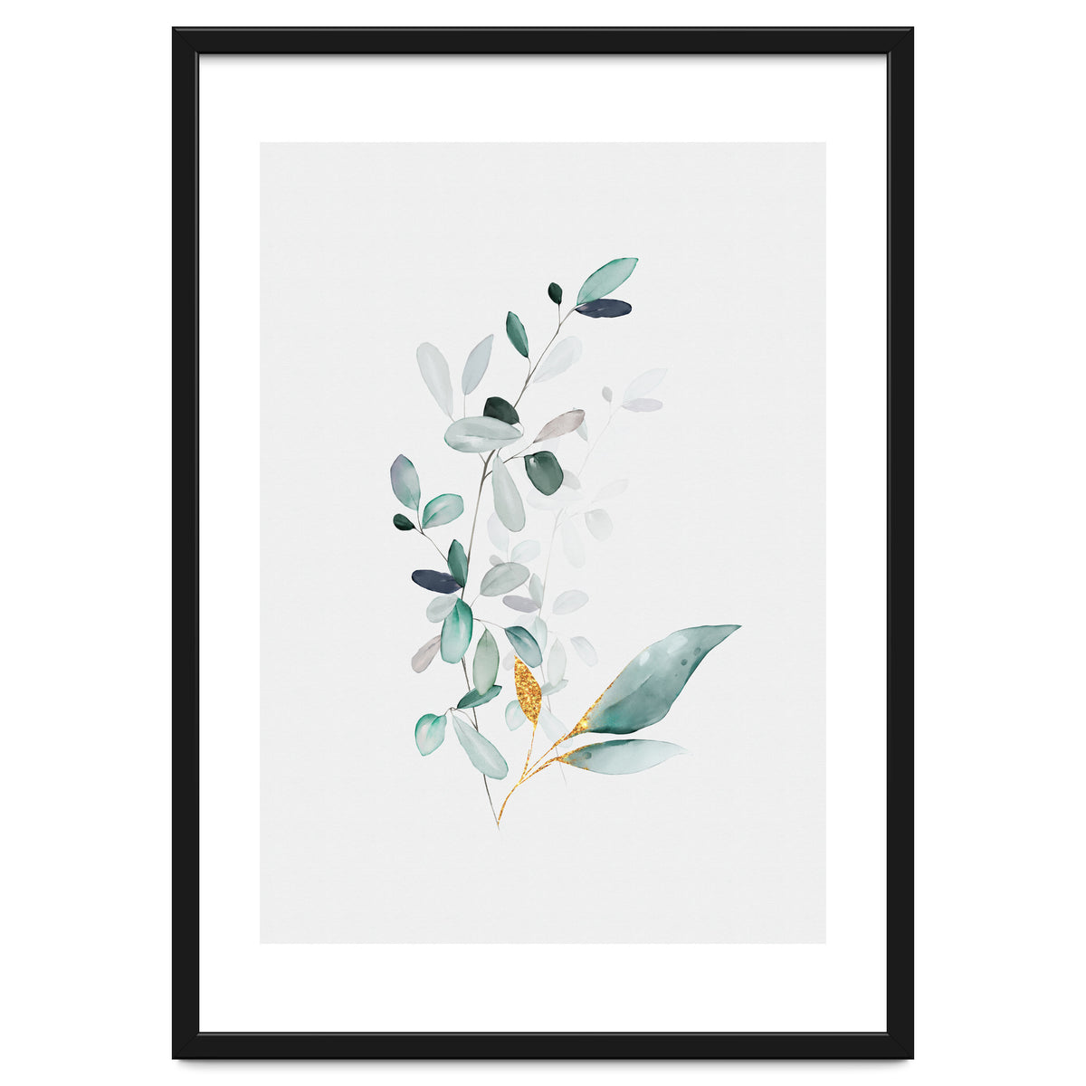 Modern Botanical Gold & Sage Study 01