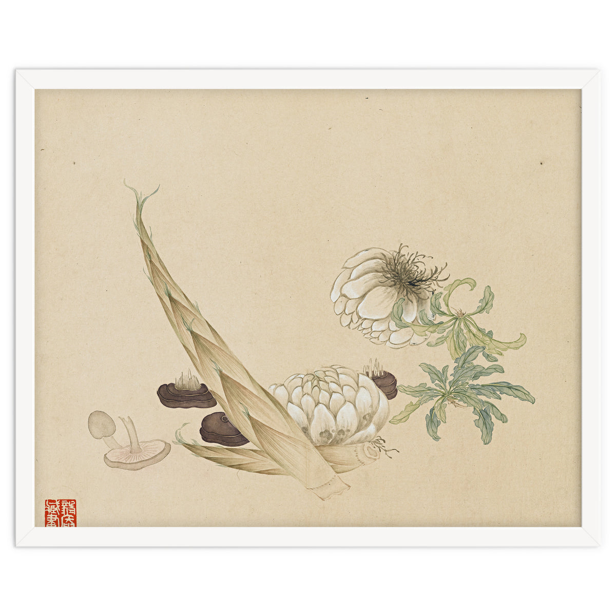 Wang Chengyu ~flowers, Vegetables, Lilies, Bamboo Shoots, Leaves, Mushrooms, Vegetables