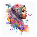 Watercolor Floral Muslim Arabian Woman #7 (Print Only) thumbnail