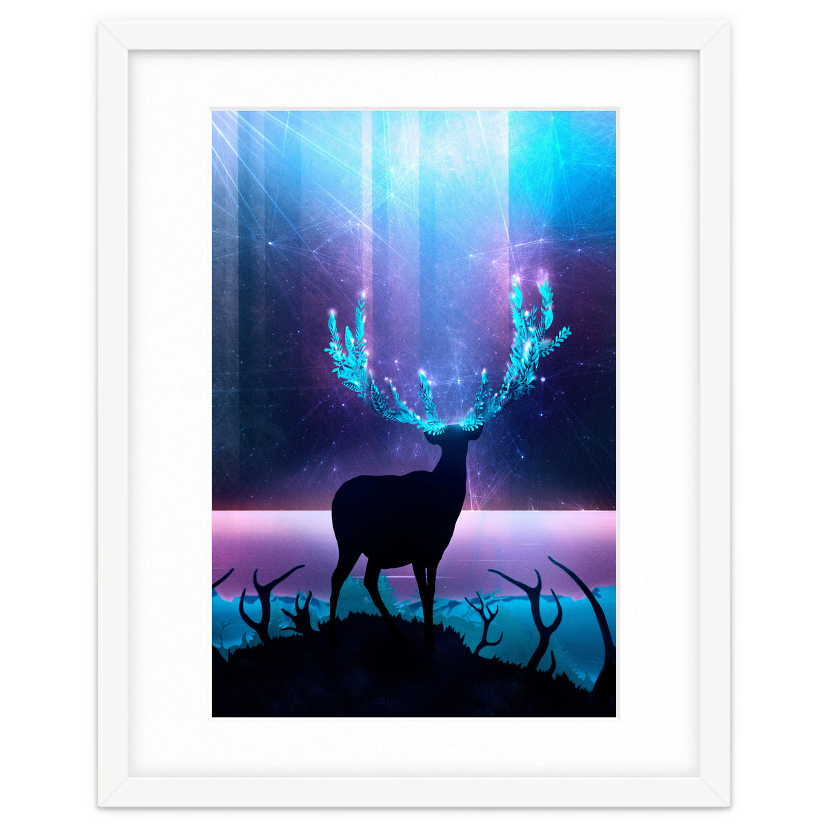 Greenery Deer - Sterling Magenta