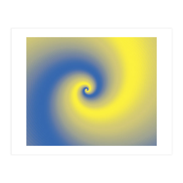 Yellow & Blue Abstract  (Print Only)