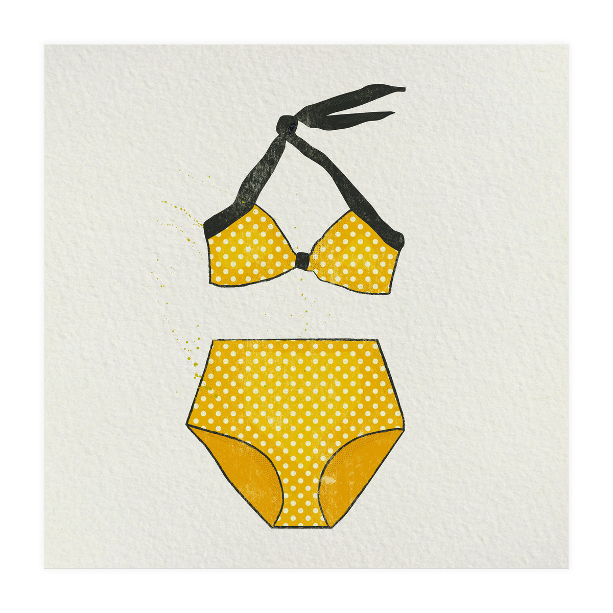 Yellow polka dot bikini (Print Only)