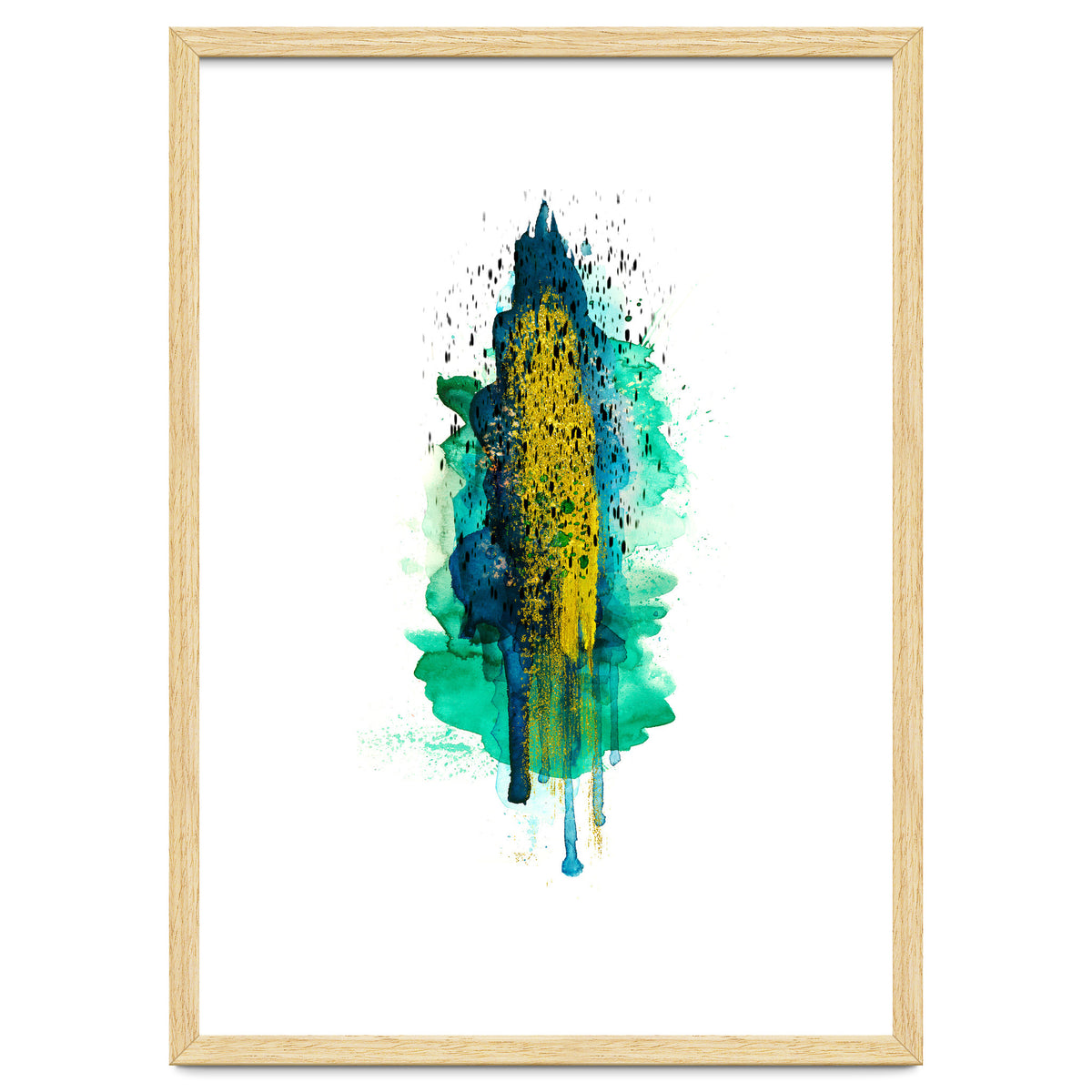 Abstract watercolour peacockgold