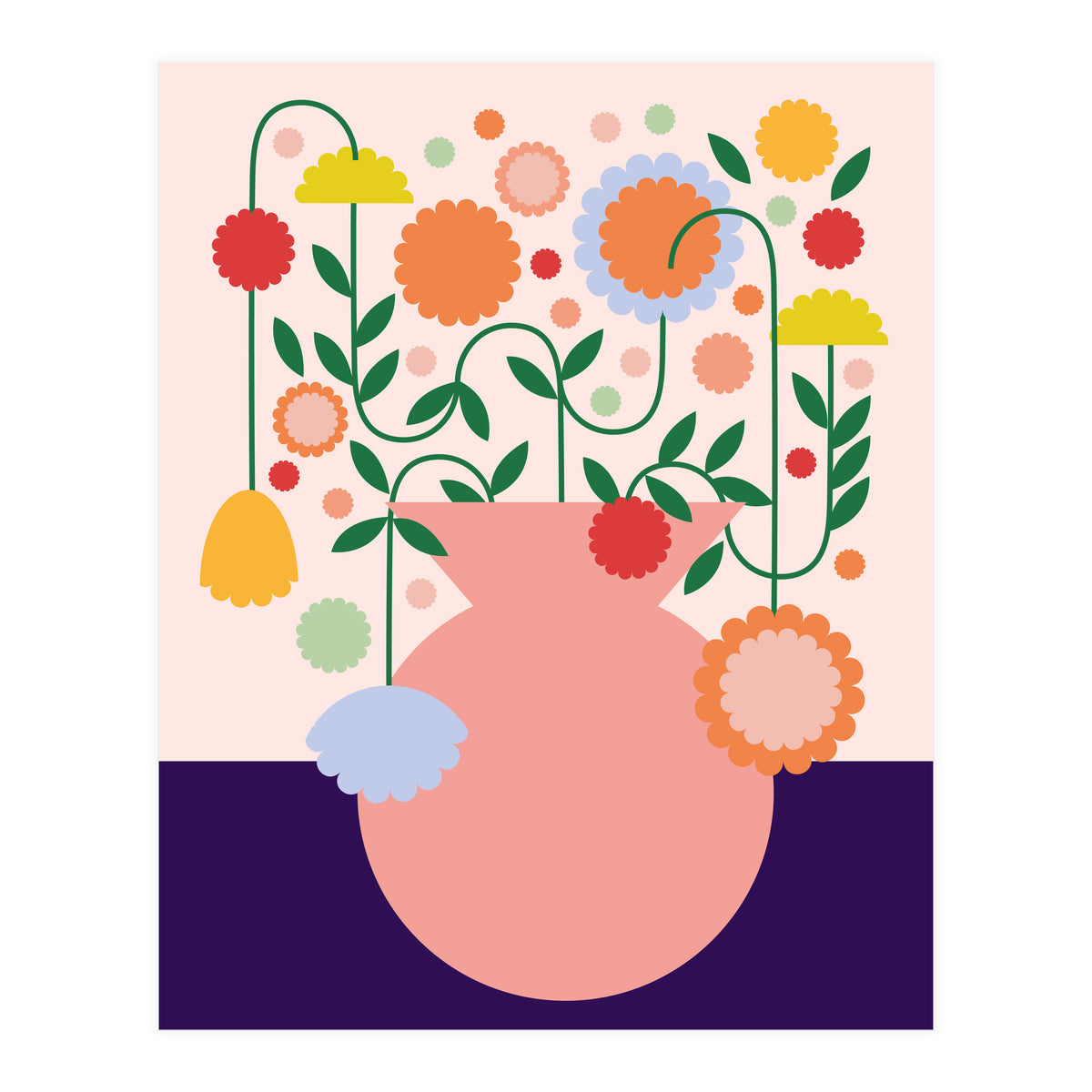 Happy flower jar (Print Only)