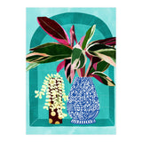 Moroccan Shelfie | Tropical Teal Plants Botanical | Exotic Modern Bohemian Eclectic Décor  (Print Only) thumbnail