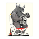 Rhinoceros on the Toilet, Funny Bathroom Humour (Print Only) thumbnail