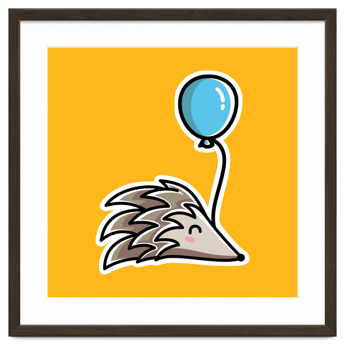 Kawaii Cute Hedgehog With Balloon