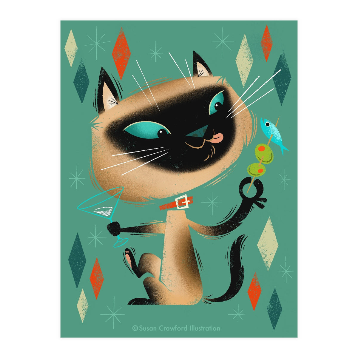 Cat A Tonic Siamese (Print Only)