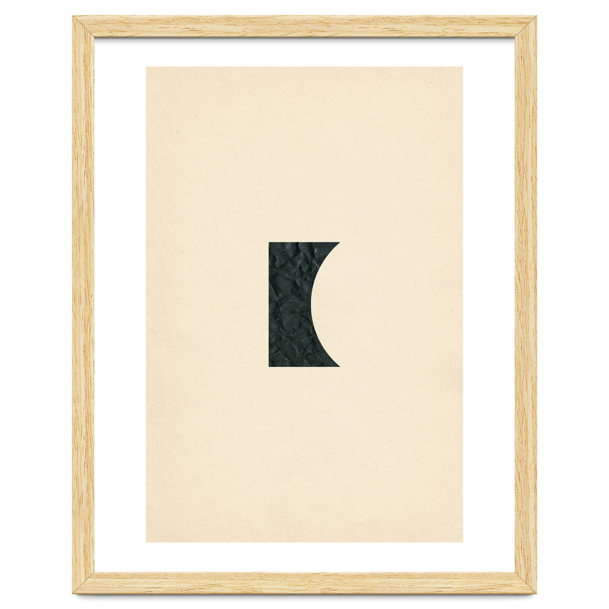 Cut black shape on beige