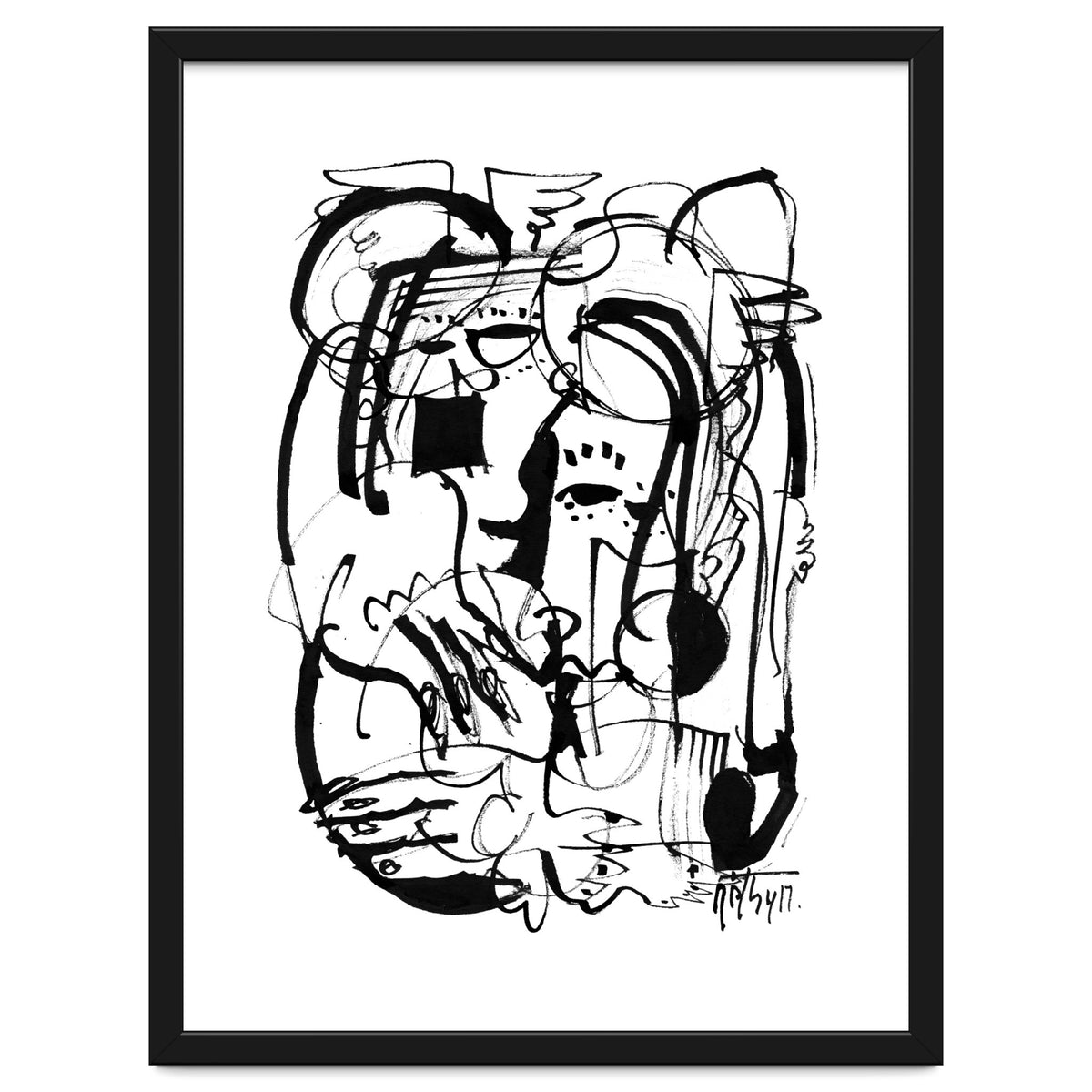 Two Shy Angels - b&w