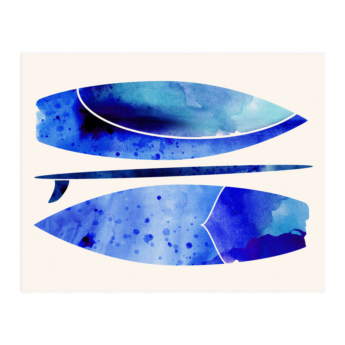 Indigo Surfboard Watercolor (Print Only)