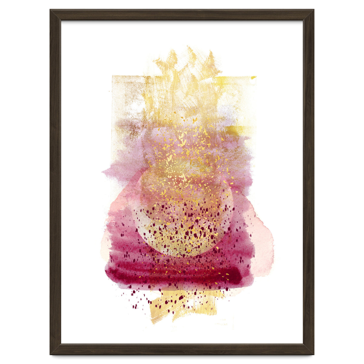 Abstract watercolour summer moon