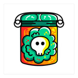 Kawaii Cute Skull In A Jar (Print Only) thumbnail
