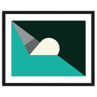 Geometric Shapes No. 56 - teal, grey & black