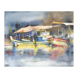 Yachts in the port. Watercolor art (Print Only) thumbnail