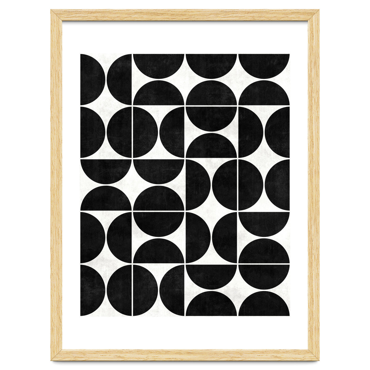 Mid-Century Modern Pattern No.3 - Black and White Concrete