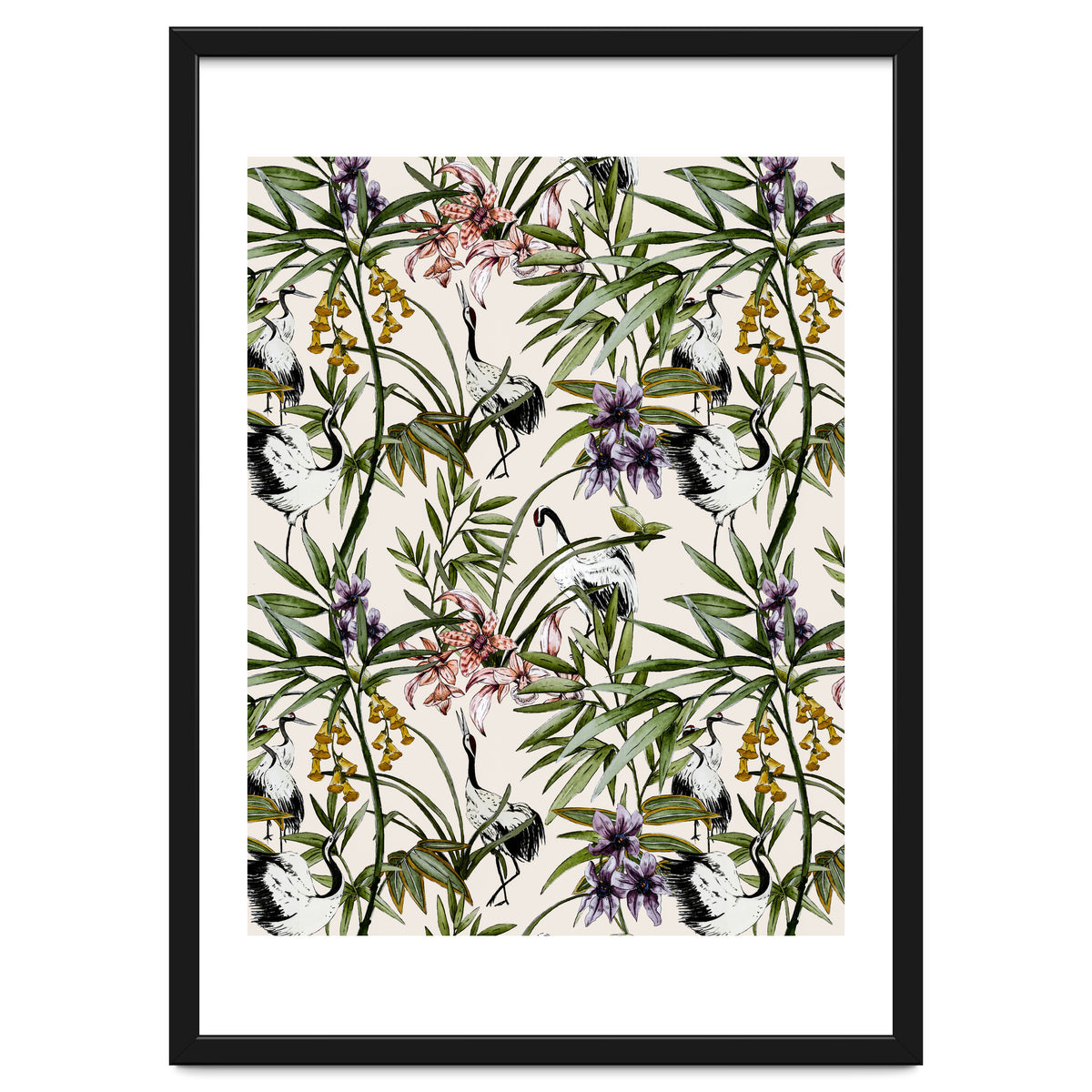 Asian crane pattern - 02