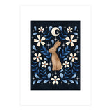 Floral Folk Art Hare (Print Only) thumbnail