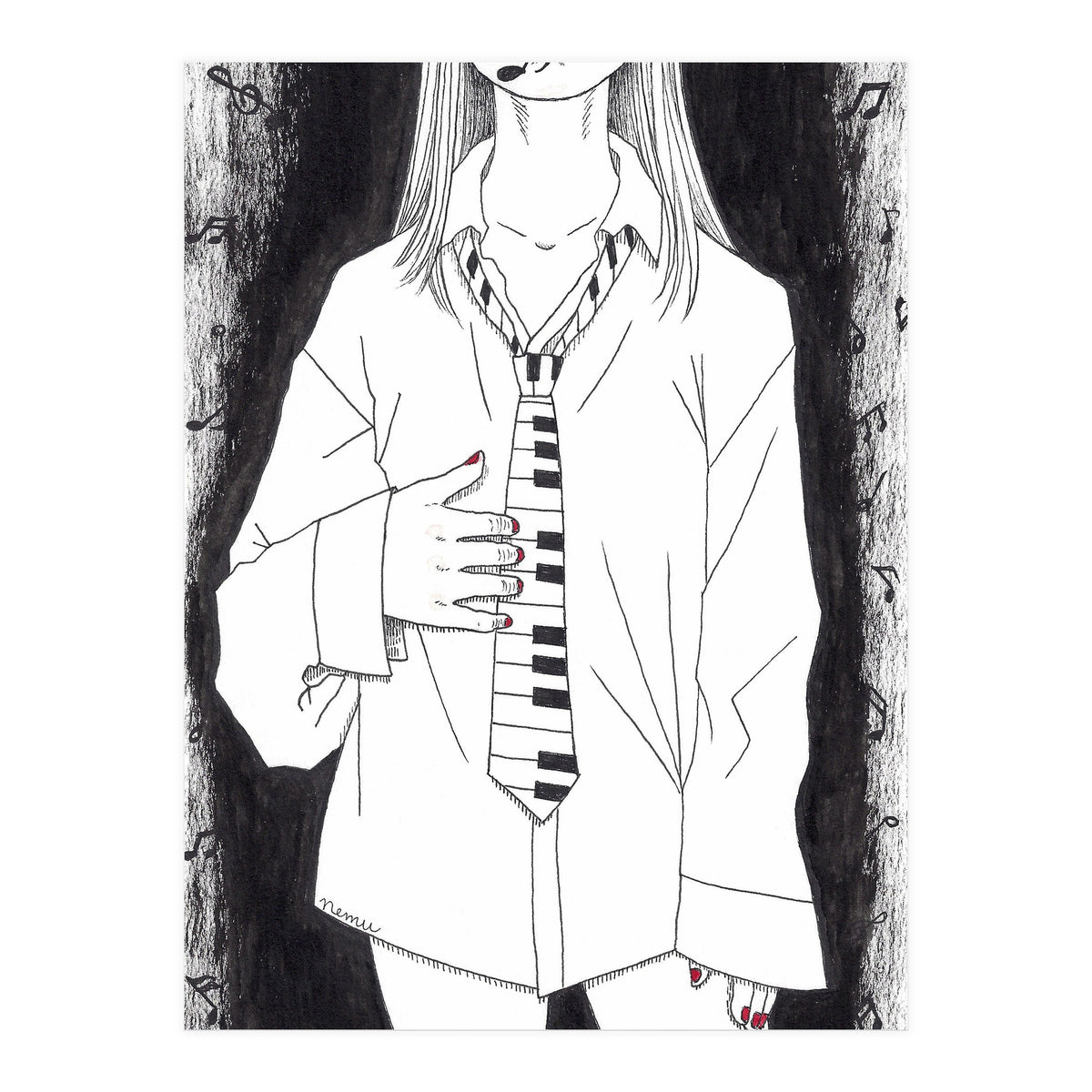 I Play Piano Tie (Print Only)