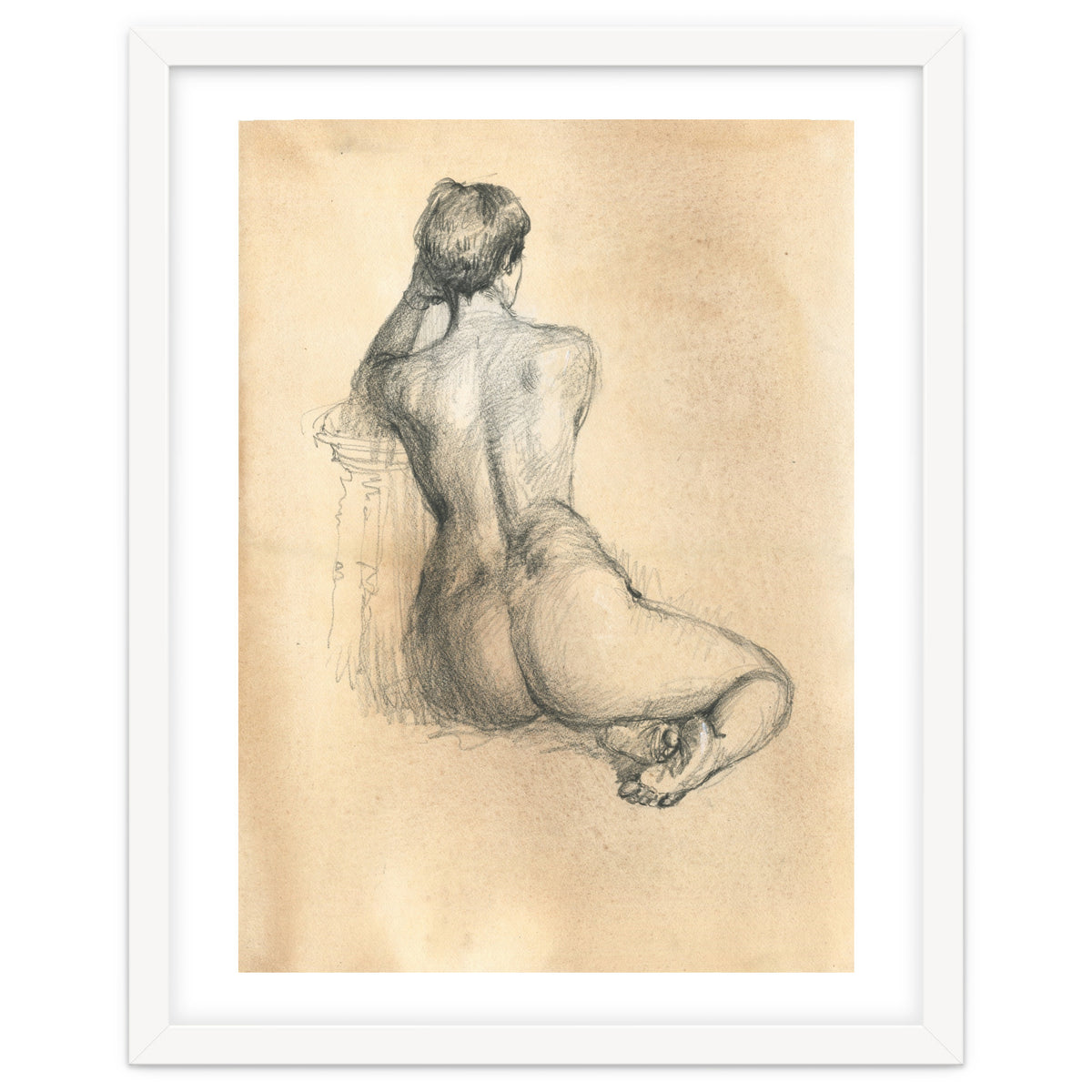 Nude beautiful girl from the back