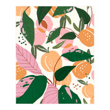 The Peach Garden , Vintage Botanical Tropical Jungle, Fruits Plants Pastel Summer Forest (Print Only) thumbnail