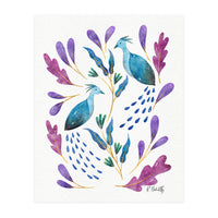 Folk Art Peacocks | Blue (Print Only)