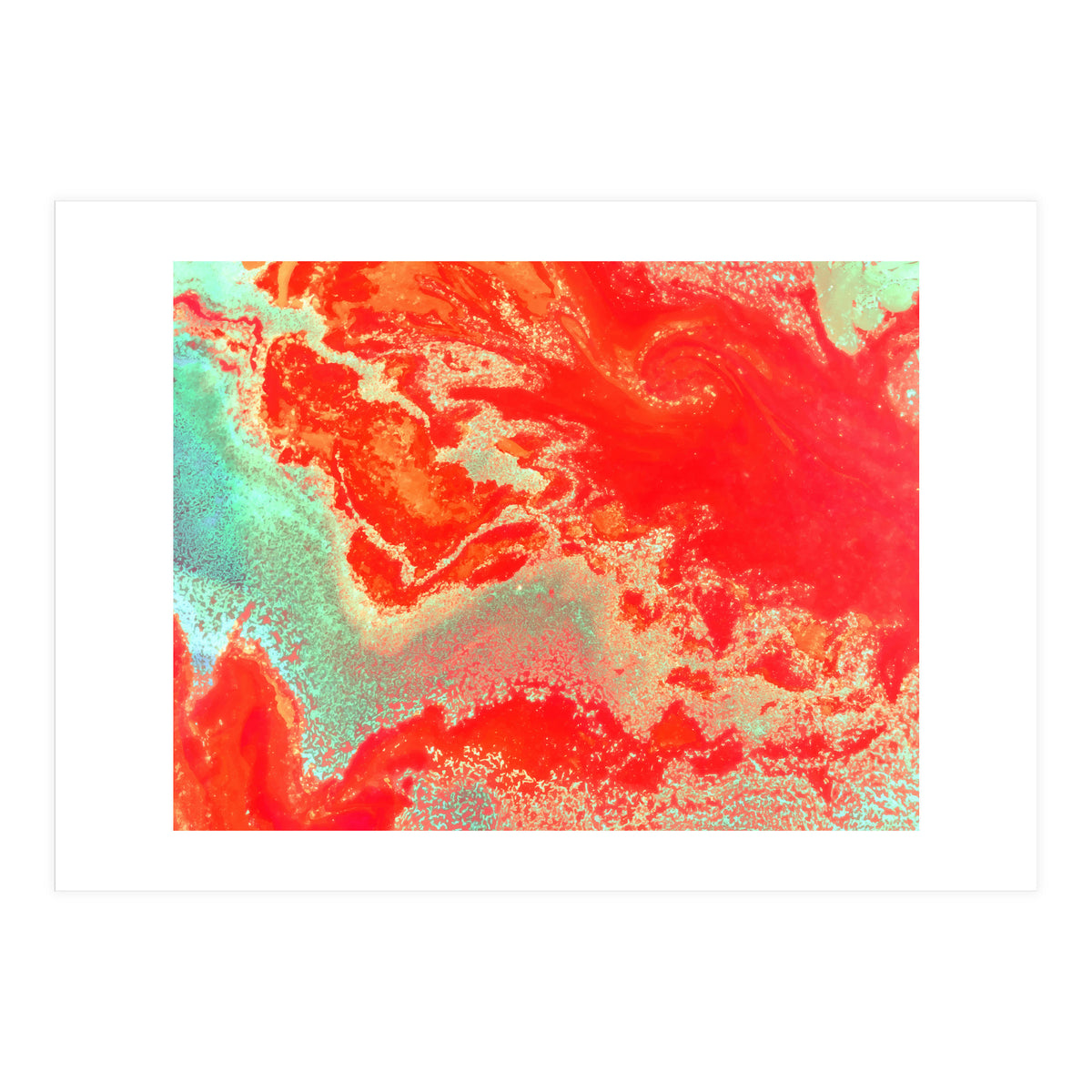 Sea Green And Coral (Print Only)