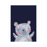 Woodland Bear On Navy (Print Only) thumbnail