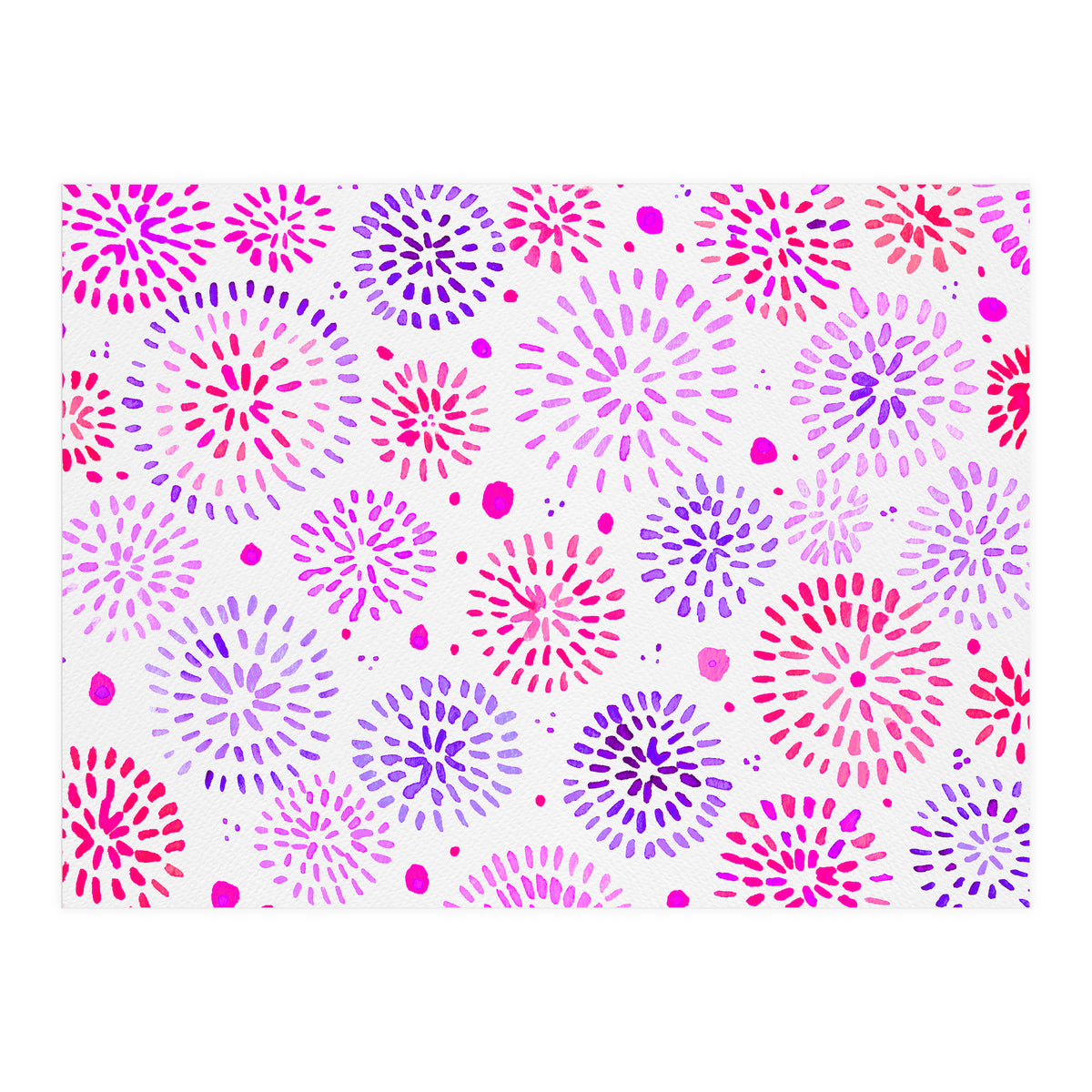 Abstract fireworks pattern in magenta and purple (Print Only)
