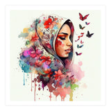Watercolor Floral Muslim Arabian Woman #4 (Print Only) thumbnail
