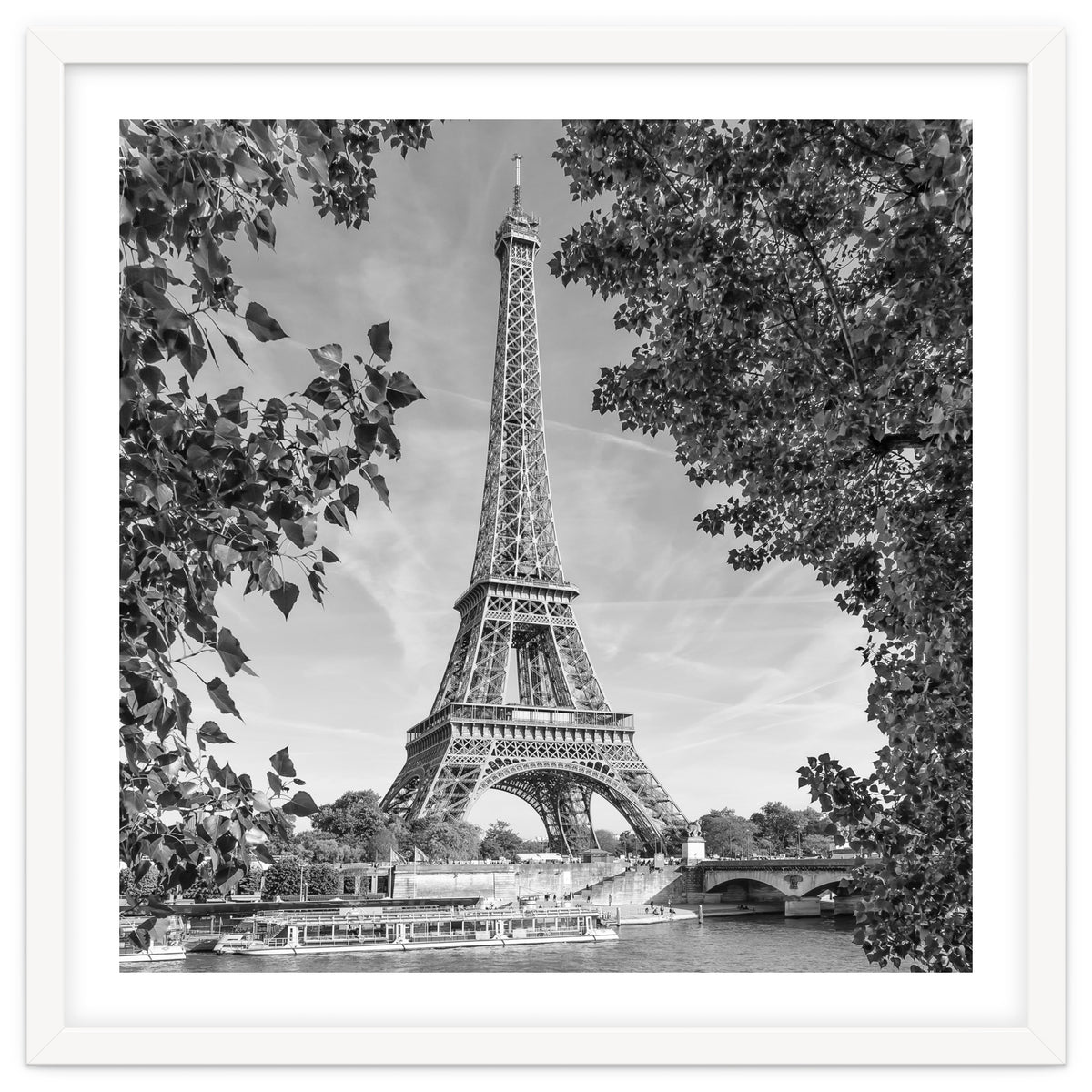 PARIS Eiffel Tower & River Seine | Monochrome