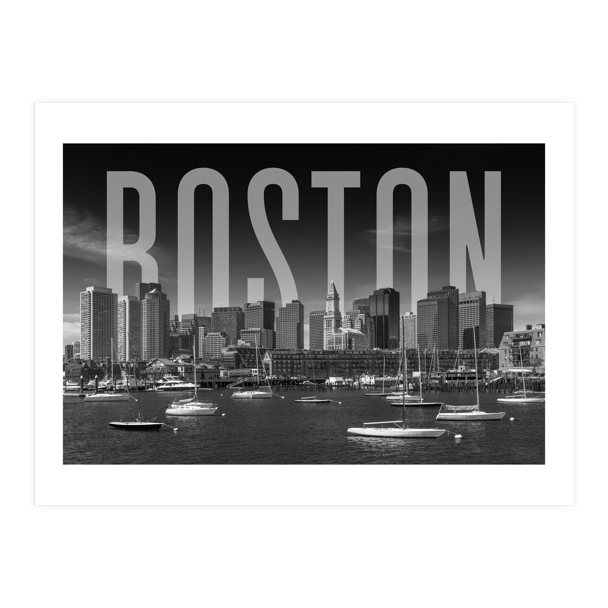 BOSTON Skyline | Monochrome (Print Only)
