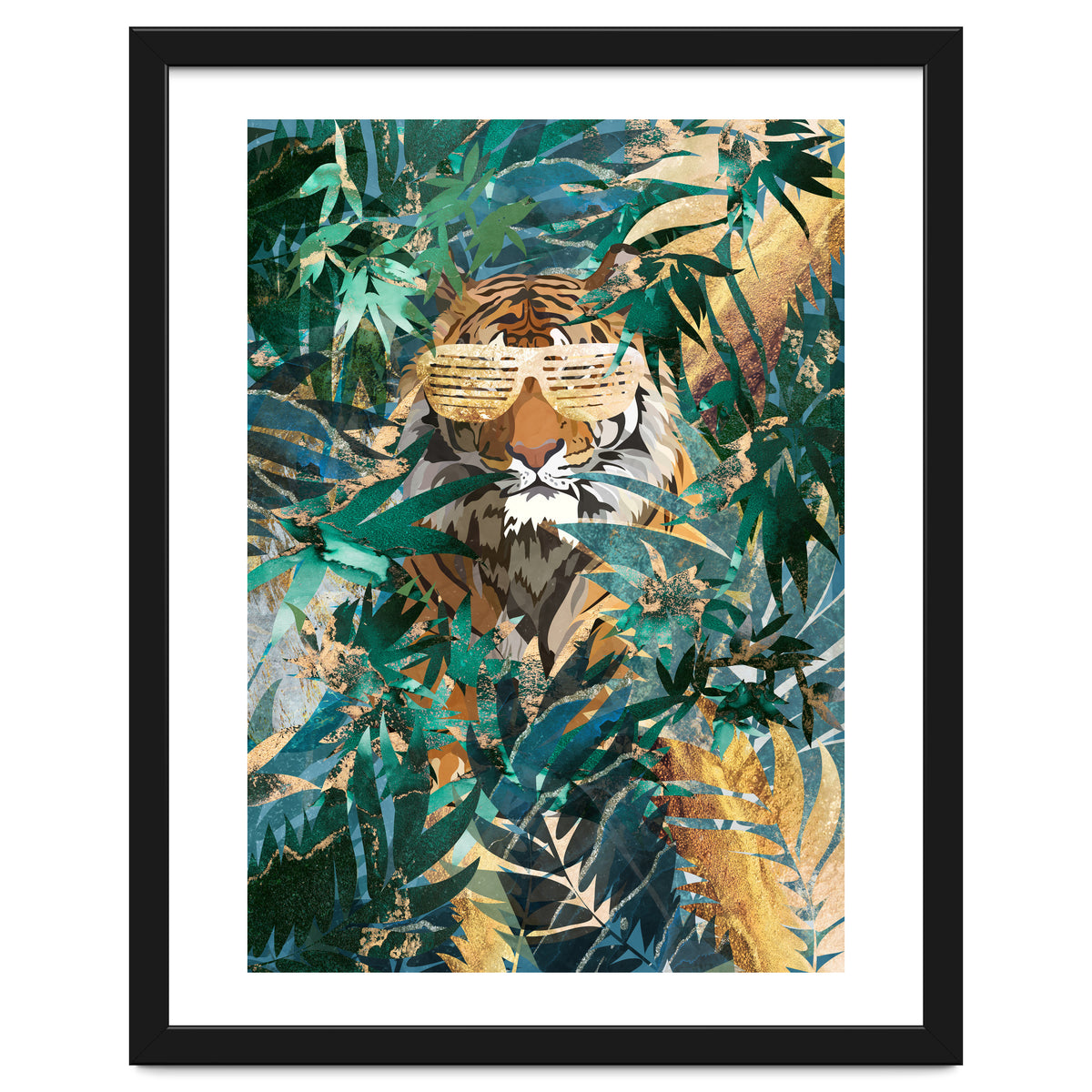 Hip Hop tiger in the tropical jungle