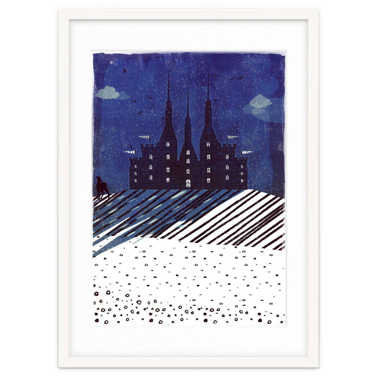 Castle on the hill at night