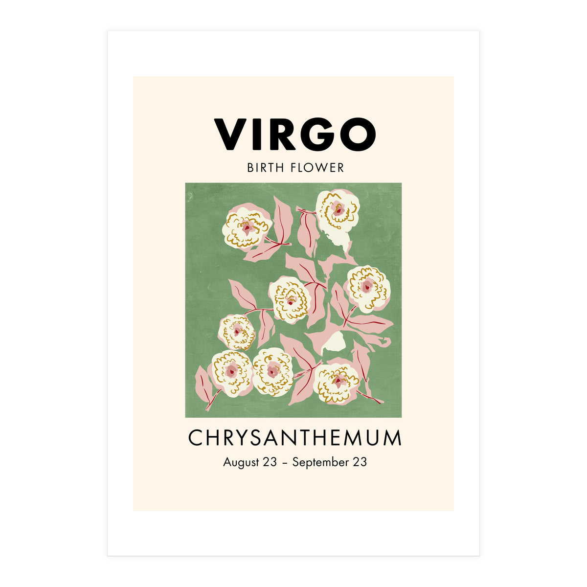 Virgo Birth Flower Chrysanthemum (Print Only)