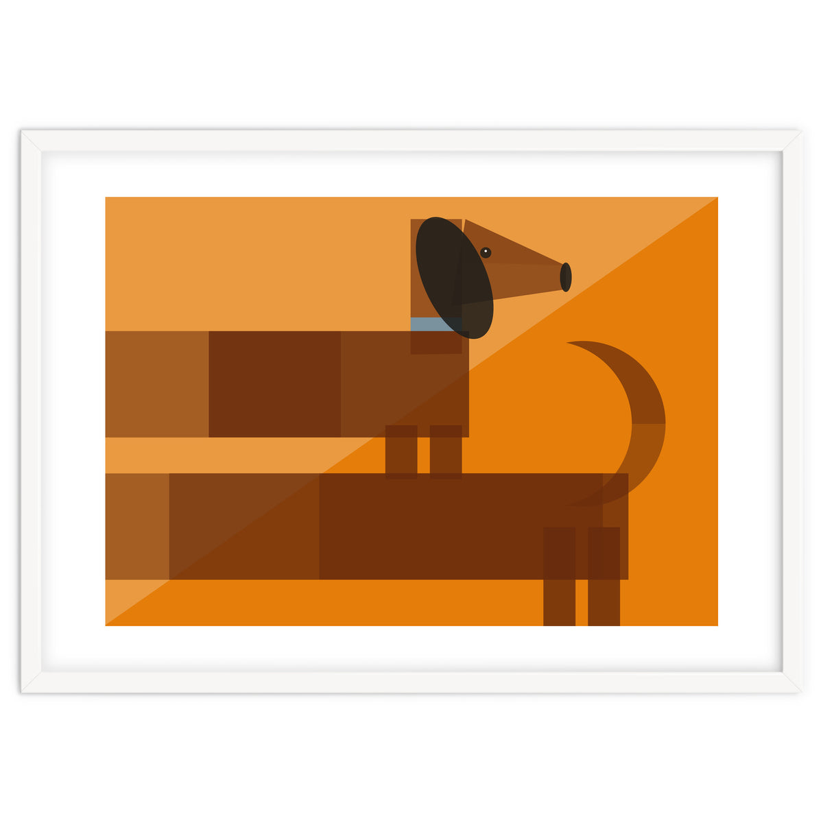 Mid Century Geometric Sausage Dog Dachshund