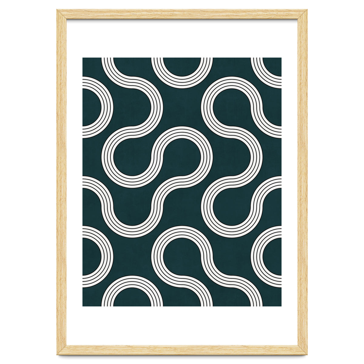 My Favorite Geometric Patterns No.35 - Green Tinted Navy Blue