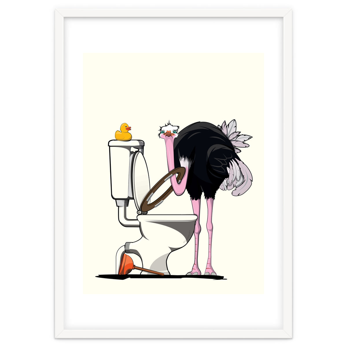 Ostrich on the Toilet, Funny Bathroom Humour