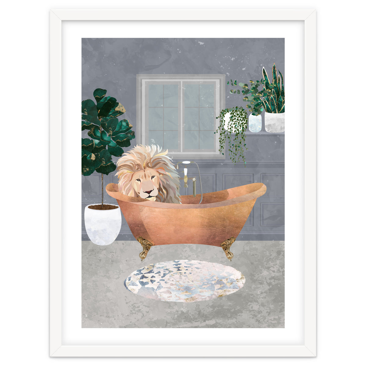 Lux Lion in a copper bath