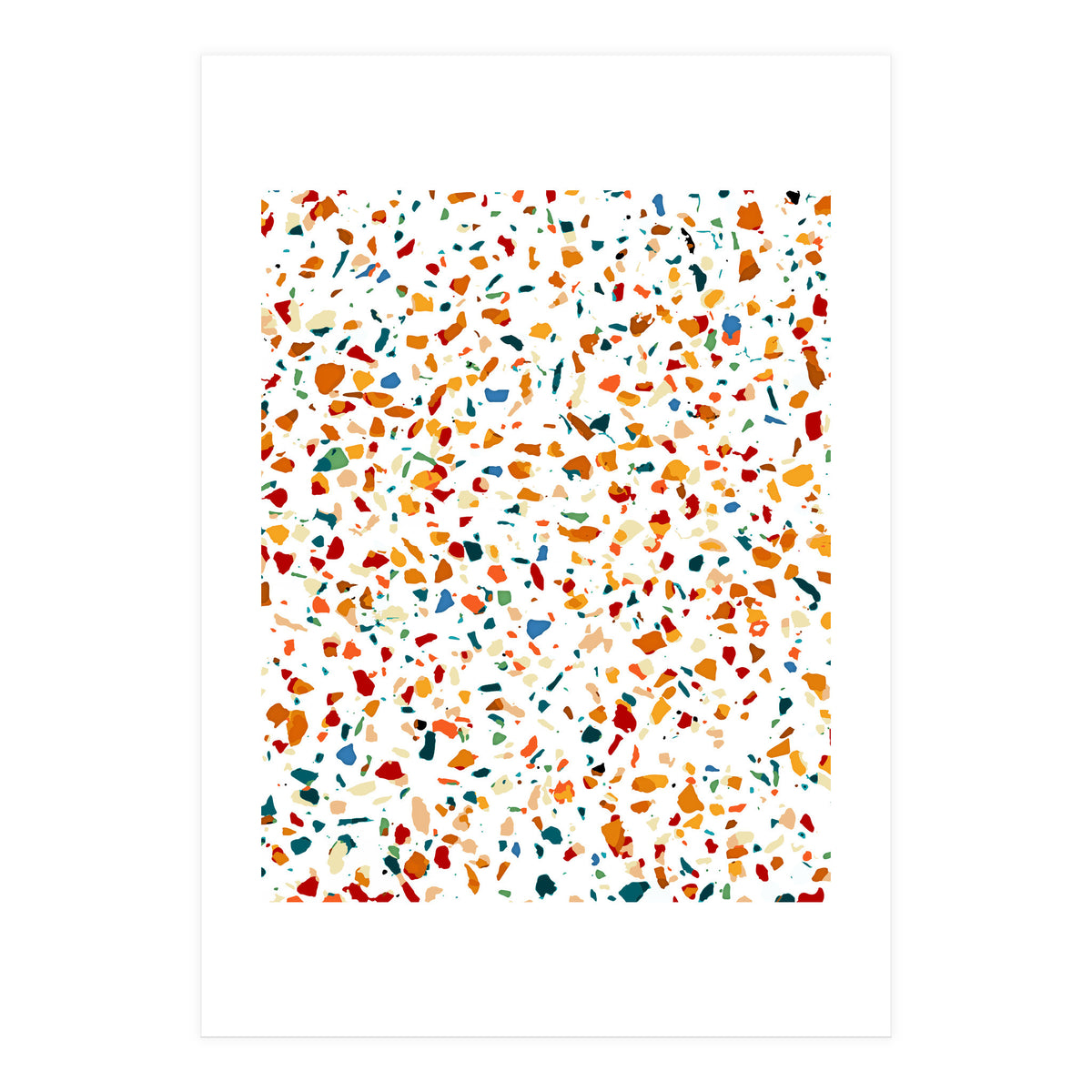 Tan Terrazzo | Eclectic Quirky Confetti Painting | Celebration Colorful Boho Happy Party Graphic  (Print Only)